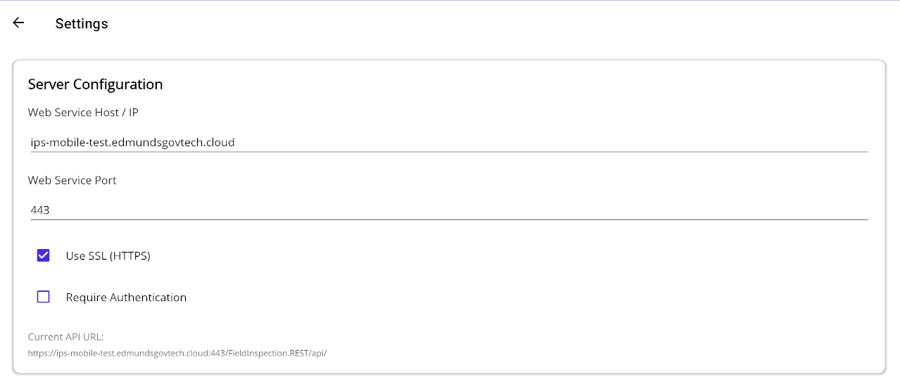 Server Configuration section